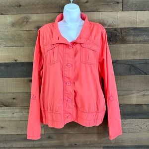 Maurice’s Lightweight Salmon Colored Jacket Button Closure Women’s Plus Sz 2